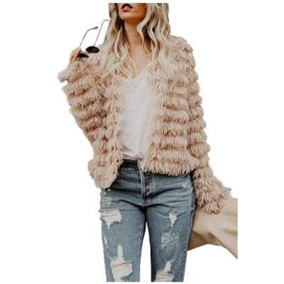 China Anti-wrinkle Women's Coat Long Sleeve Open Front Parka Shaggy Faux Fur Coat Jacket Parka for sale