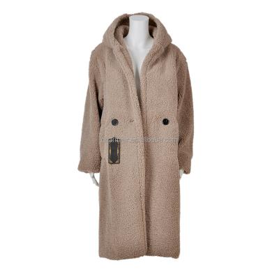 China Hot Sale Anti-wrinkle Fashion Plus Size Coat Women Woolen Faux Fur Long Coats For Ladies With Hooded for sale