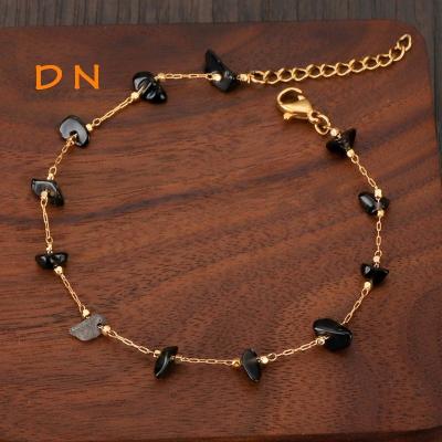 China Man 2021 Natural Colorful Trendy Minimalist Jewelry Amber Stainless Steel Chain Dina Stones Bracelet Wholesale Woman Europe for sale