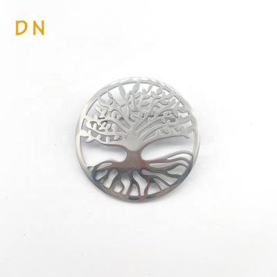 China Dina Fashion Trendy Fancy Women Stainless Steel Jewelry Round Tree of Life Brooches Pins For Family Gifts Luxury Jewelry for sale