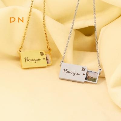 China Dina Factory Wholesale Personalized Printing Stainless Steel Love Necklace Jewelry Romantic Lovers Gifts For New Year for sale