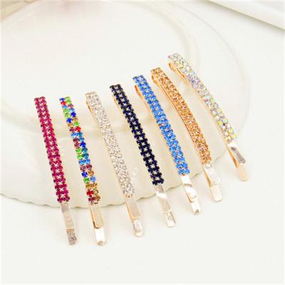 China New Color Diamond Hair Accessories Vintage Hair Clip Rhinestone Soft Wholesale Card Hair Accessories for sale