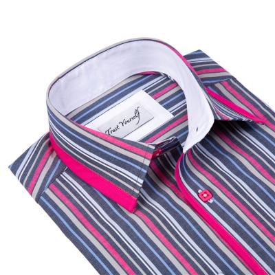 China Anti-pilling 2022 Men's Casual Striped Shirts Sheath Cheap Long Plus Size Social Formal Dress Shirts for sale