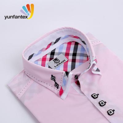 China 2021 New Design Double Collar Business Casual Shirt Long Sleeve Anti-Shrink Shirts For Men for sale