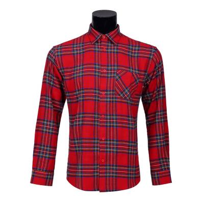 China 2020 Customs Anti-Shrink Long Sleeve Winter Shirt Thick Cotton Flannel Plaid Brushed Shirts for sale