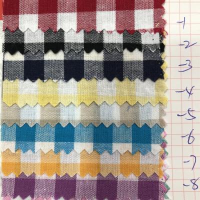 China 2020 design latest fashion anti-static soft Egyptian cotton yarn dyed check summer shirt poplin plaid denim fabrics for sale