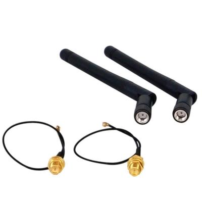 China 2.4GHz 3dBi WiFi antenna with RP-SMA male plus U.FL IPX pigtail WL-2400E108 for sale