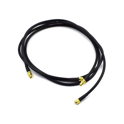 China RP-SMA Antenna Extension Cable Female To RP-SMA Male Bulkhead Mount RG58 WiFi Antenna Extension Cable For Radio for sale