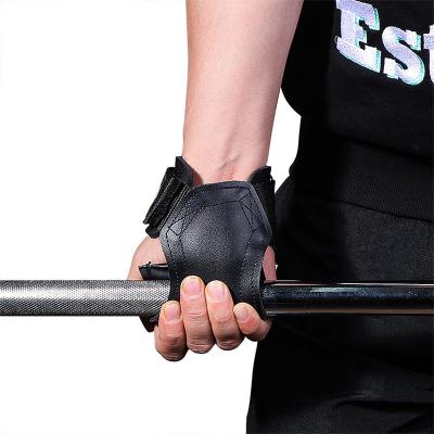 China 1Pair Protective Sports Workout Finger Sets Leather Palm Protectors Fitness Guards Non-Slip Palms Straps Weightlifting Belts Booster for sale