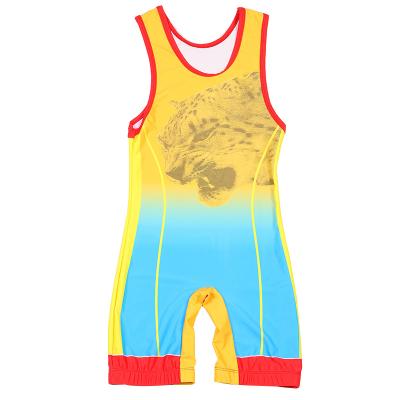 China New Design 85%Nylon 15%Spandex Cool Dry Wrestling Singles Custom Sublimation Printing for sale