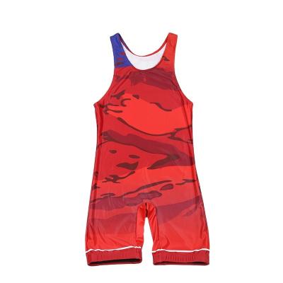 China Custom Printed Chinlon Selling Colors Comfortable Warm High Elasticity Clothes Plain Singlet Wrestling Wrestling Clothes for sale