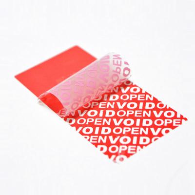 China Waterproof LOGO Printing Security Label Open Sticker Tamper Evident Label for sale