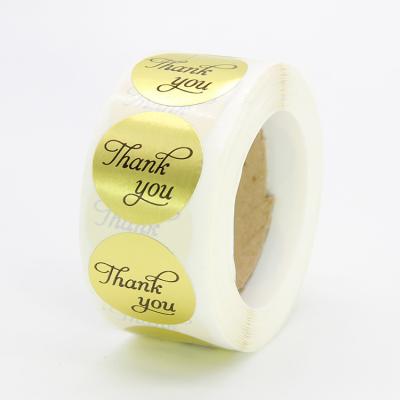 China Waterproof 1 Inch Gold Thank You Sticker Label Roll for sale