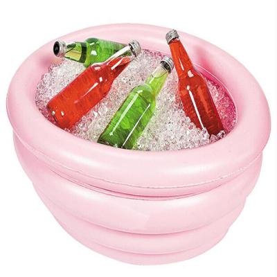 China Unisex Custom Pink PVC Inflatable Beverage Cooler Makes Cold Beer Party Buckets for sale