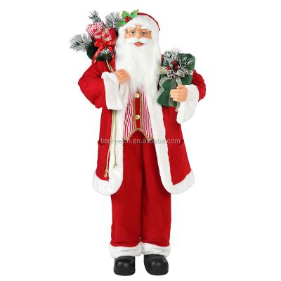 China 30~110cm Cloth Christmas Holding Santa Claus With Gift Bag Ornament Decoration Holiday Figurine Collection Traditional Christmas Series for sale