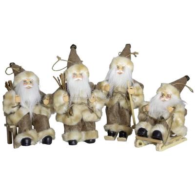 China 18CM Plastic Little Santa Claus Figurine Holiday Christmas Decoration Ornaments Christmas Present Tree Supplies Party Decor Hanging Toy for sale