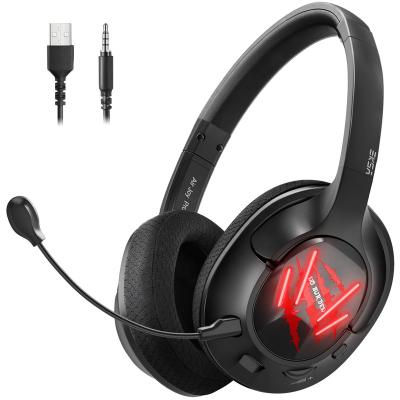 China Virtual Headband EKSA 7.1/3.5mm Air Joy Gaming Headphones Wired Gamer Headset Over Ear Headphones With Noise Canceling Mic for sale