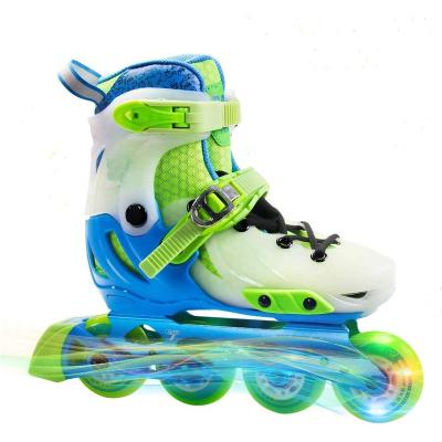 China Adjustable Stepless All Wheel Kids Adjustable Patina Roller Skate Flashing Shoe for sale