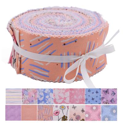 China Pretty Butterfly Pattern Printed Fabric Shrink-Resistant Gel Roll Pure Cotton 20 Pieces Per Roll Diy Accessories Handmade Crafts for sale