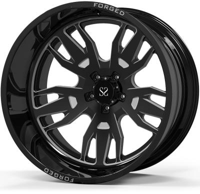 China A6061 T6 Customized 20X10 & 20x12 ET -19 -44 Gloss Black Machined Customized 4x4 Wheels / 4x4 Off Road Rims for sale