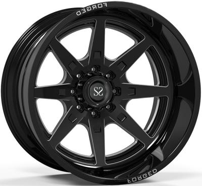 China A6061 T6 Customized Off Road Rims 24x12 And 24x14 Gloss Black Deep Lip 4x4 Wheel Rim for sale