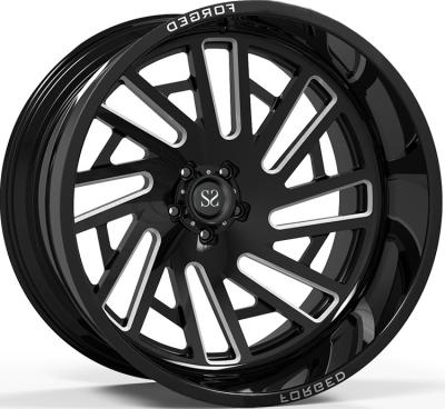 China A6061 T6 Off Road Rims 24x12 and 24x14 Gloss Black Deep Lip Customized 4x4 Wheels Rim for sale