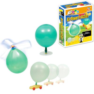 China Experiment Air Power Using Balloon Car DIY Educational Science Experiment Wholesale 22.5*16.5*6cm Smart Kit for sale