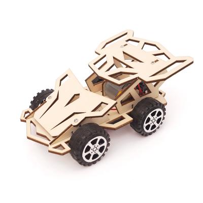 China DIY Racer Wooden Car Plywood 3d Educational Puzzle For Children 48x39.5x37cm for sale