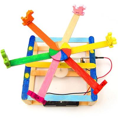 China High Quality Materials Wooden Carousel DIY Science Model For Children 48x39.5x37cm for sale