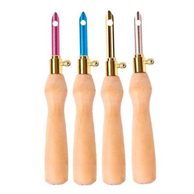 China Wood+metal 1pc Wooden Punch Needles Handle Embroidery Pens Punch Needle Set For Embroidery Floss Cross Quilting Beginners for sale