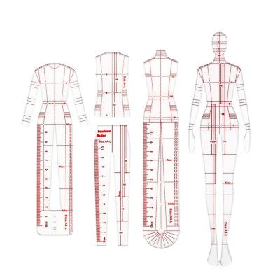 China 5Pcs Fashion Drawing Template Design Ruler Set Sewing Measuring Dressmaker Sewing Tools JX22041301 DIY Ruler Clothing Curve Rulers for sale