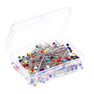 China 100 PCS Metal Sewing Pins Multicolor Straight Pins 38MM Pins Glass Head Bead For Dressmaker Jewelry Decoration for sale