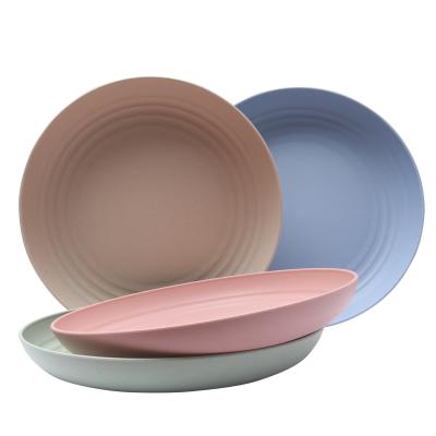 China Wheat 25cm Disposable Viable Straw Dinnerware Sets 20cm 23cm Dinnerware Plates for sale