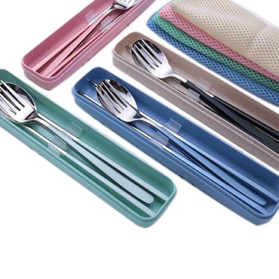 China Amazon Hot Sale 304 Stainless Steel Flatware Set Sustainable Travel Cutlery Set With Case for sale