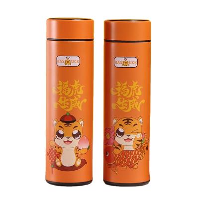 China 500ml Smart Thermos Viable Water Bottle The Year Of The Tiger Led Touch Temperature Flasks Display Stainless Steel Vacuum Thermos Cup for sale