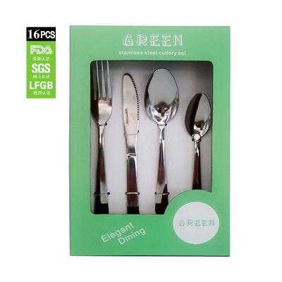 China 16/24/32 Pcs Amazon Luxury 1010 Stainless Steel Cutlery Set Spoon and Knife Flatware Set Viable Wholesale Hot Selling Forks for sale