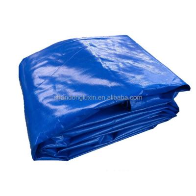 China Anti-Pull Blue PE Tarpaulin Cover Sheet with Waterproof and Yarn Count 650D 2000D for sale