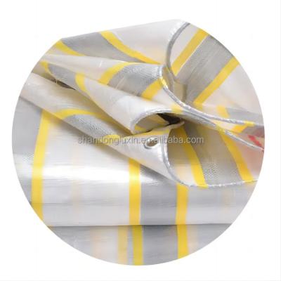 China PE Coated Striped Tarpaulin Moisture-Proof and UV-Resistant for Outdoor Protection for sale