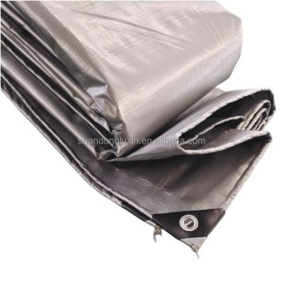 China PE Tarpaulin Silver Grey FAW 160g para tendas impermeáveis à chuva e cobertura de toldo Largura 2-11m à venda