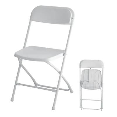 China 81*42*39cm Heavy Duty Fan Back White Plastic Folding Chair for Workshop Applications for sale