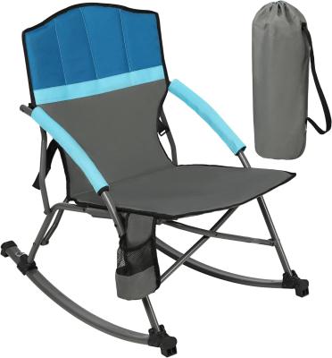 China High Back Hard Armrests Camping Chair Portable and Rocking Support 130kg Black Mesh Back for sale