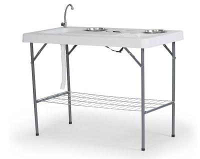 Chine Table à filets de poisson pliable pour camping en plein air avec évier et cadre en aluminium à vendre