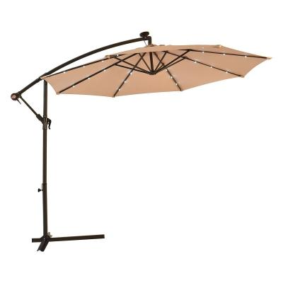 China Outdoor Leisure Iron Steel Garden Umbrella with Hand Crank and Waterproof Cover 2.7m Size for sale