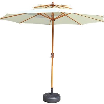 China Mail Packing Outdoor Garden Patio Aluminum Umbrella with Wooden Appearance for sale