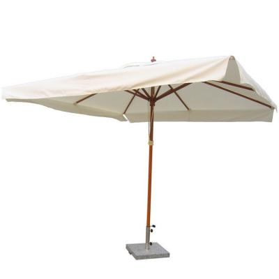 China Outdoor Wooden Umbrella for Hotel Patio Coffee Shop Camping at Modern Big White Square for sale