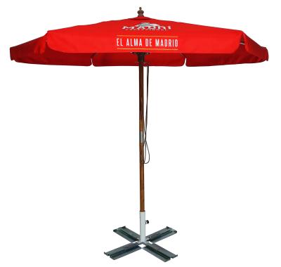 Cina Sunshade Beach Picnic ombrello dritto con sistema di sollevamento aperto e in legno personalizzato in vendita