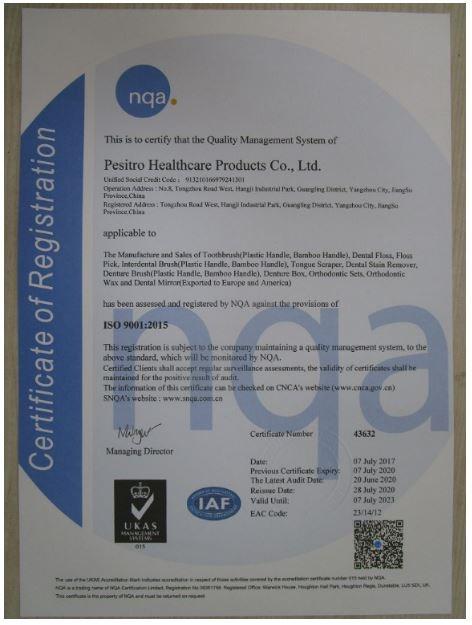 ISO9001 - Pesitro Healthcare Products Co., Ltd.