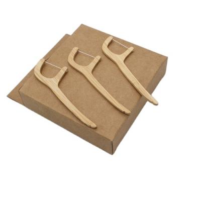 China Biodegradable Eco-friendly Bamboo Charcoal Teeth Picks Dental Floss Handle Biodegradable Dental Floss Pick for sale