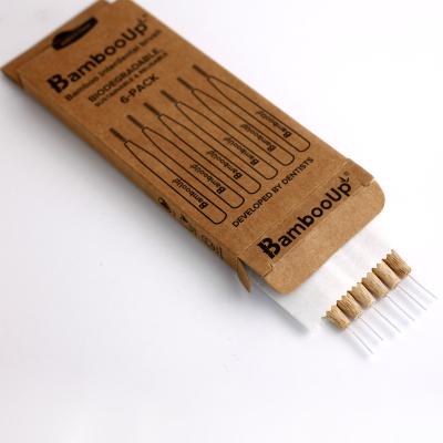 China Eco - Friendly Bamboo L Shape Interdental Brush Interdental Brush Bamboo Floss Brush for sale