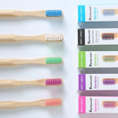 China Home Eco Bamboo Soft Toothbrush Logo Bamboo Toothbrush Factory Price Bamboo Toothbrush Round for sale